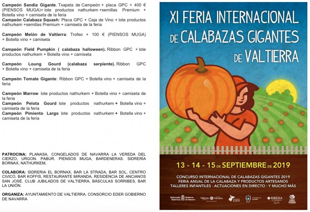 Programa XI Feria Calabazas Gigantes Valtierra