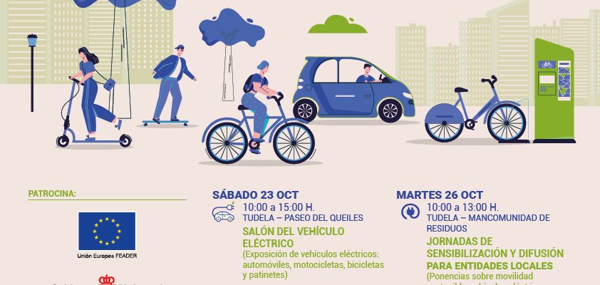 Salón del vehículo eléctrico en el Paseo del Queiles de Tudela