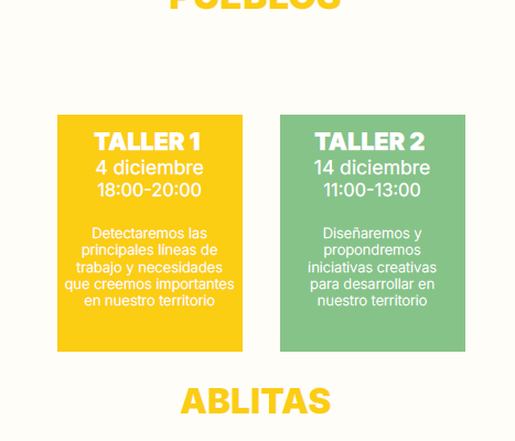 Talleres «Diseñar iniciativas para TRANSFORMAR NUESTROS PUEBLOS»