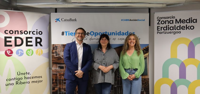 CaixaBank, Consorcio Eder y Consorcio de Zona Media presentan «Tierra de Oportunidades» con el objetivo de fomentar el emprendimiento y el empleo en las zonas rurales.